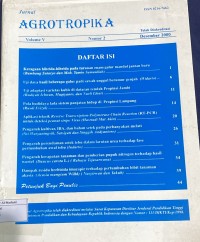 Image of Jurnal Agrotropika Vol. V No. 1&2 Juni 2000