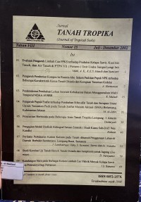 Image of Jurnal Tanah Tropika Tahun III No. 5 Juli - Desember 1997