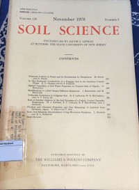 Image of Soil Science Vol. 126 No. 4 October 1978